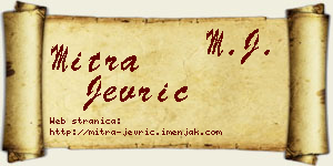 Mitra Jevrić vizit kartica